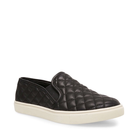 Steve Madden Shoes - Steve Madden Ecentrcq Black Leather Slip Ons